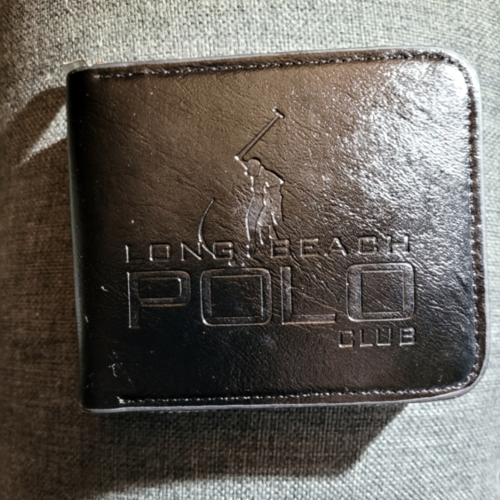 Black Long Beach Polo Club Wallet With Zipper Close